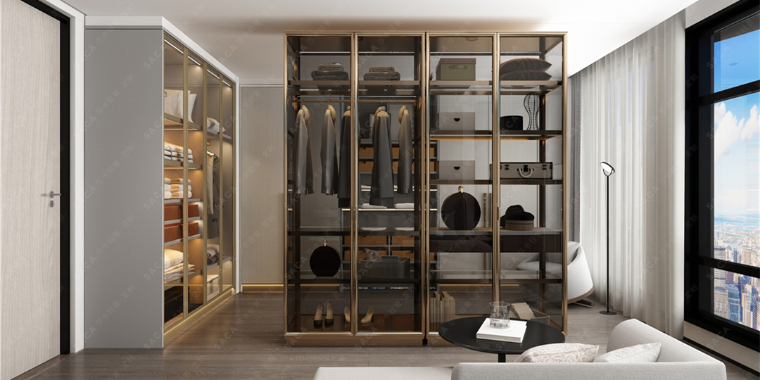 铝合金玻璃柜系列-金属透明玻璃衣柜 / Krystal 衣柜
